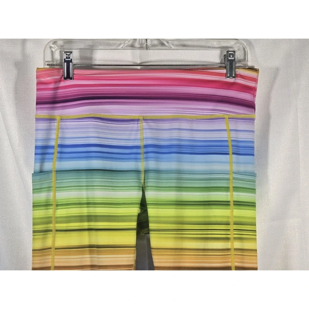Belcorva Rainbow Leggings Pockets Womens Large Spandex Yoga‎ Pants